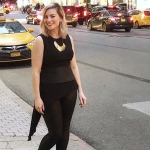 BCBG Maxazria black gauzy top